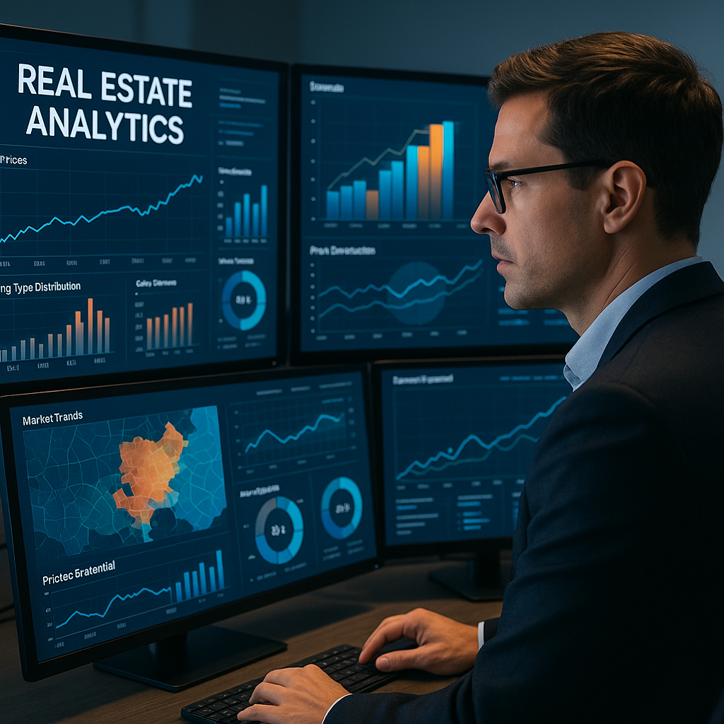 A modern real estate professional analyzing dynami